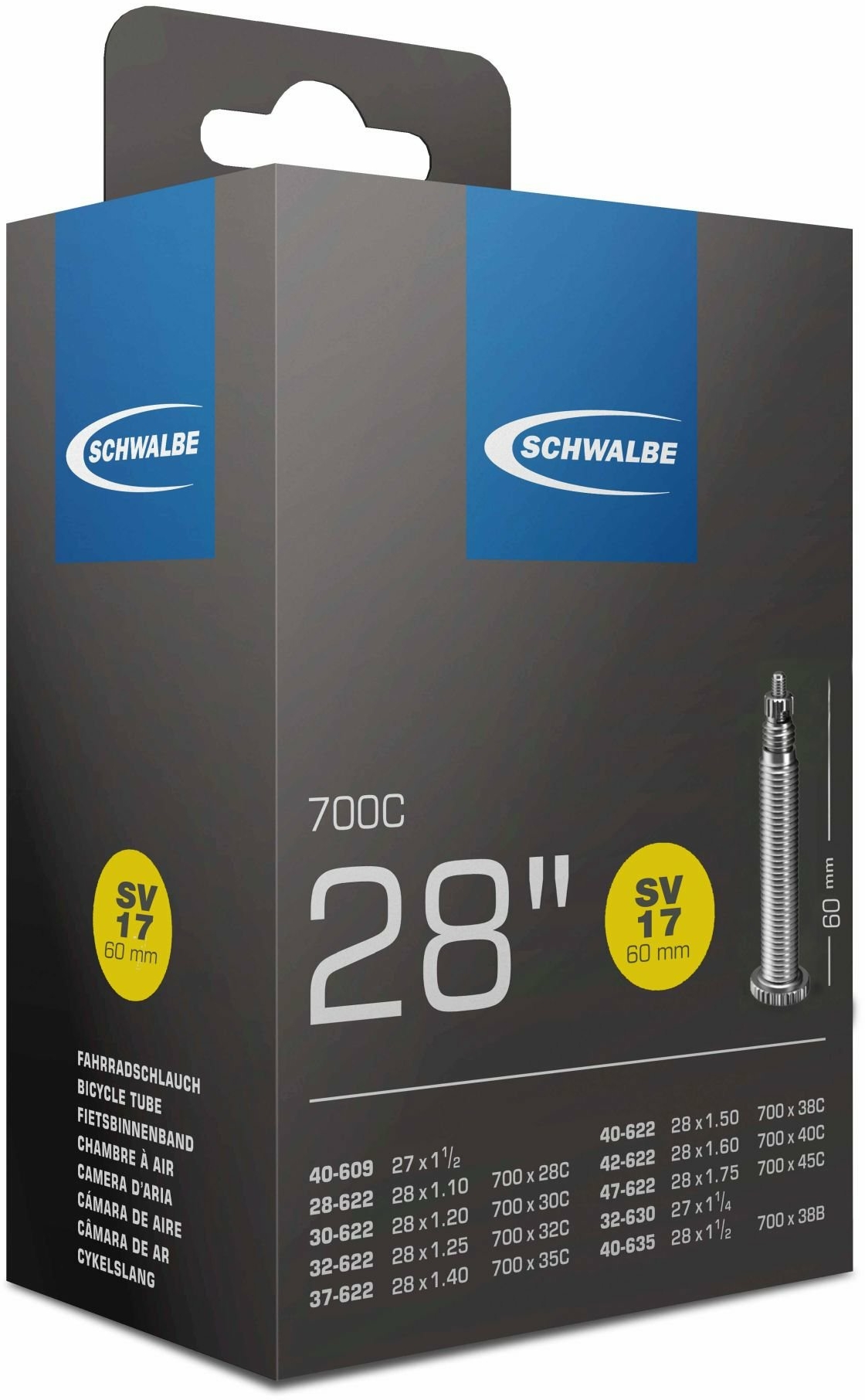 Fahrradteile/Bereifung: Schwalbe  Fahrradschlauch SV 17  60mm 