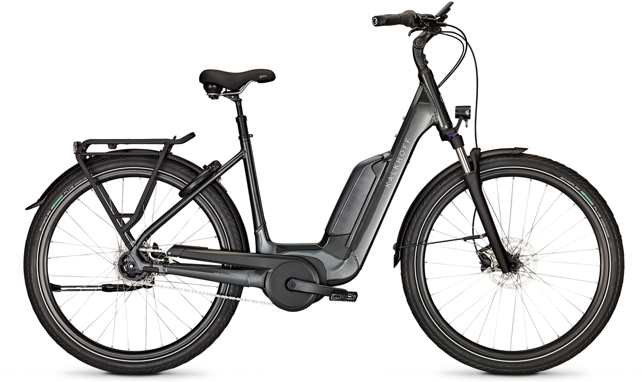 Kalkhoff IMAGE 1 XXL FL (545 Wh), 5 Gang Nabenschaltung, Damenfahrrad, Wave, Modell 2024, 28 Zoll 60 cm diamondblack glossy 125706