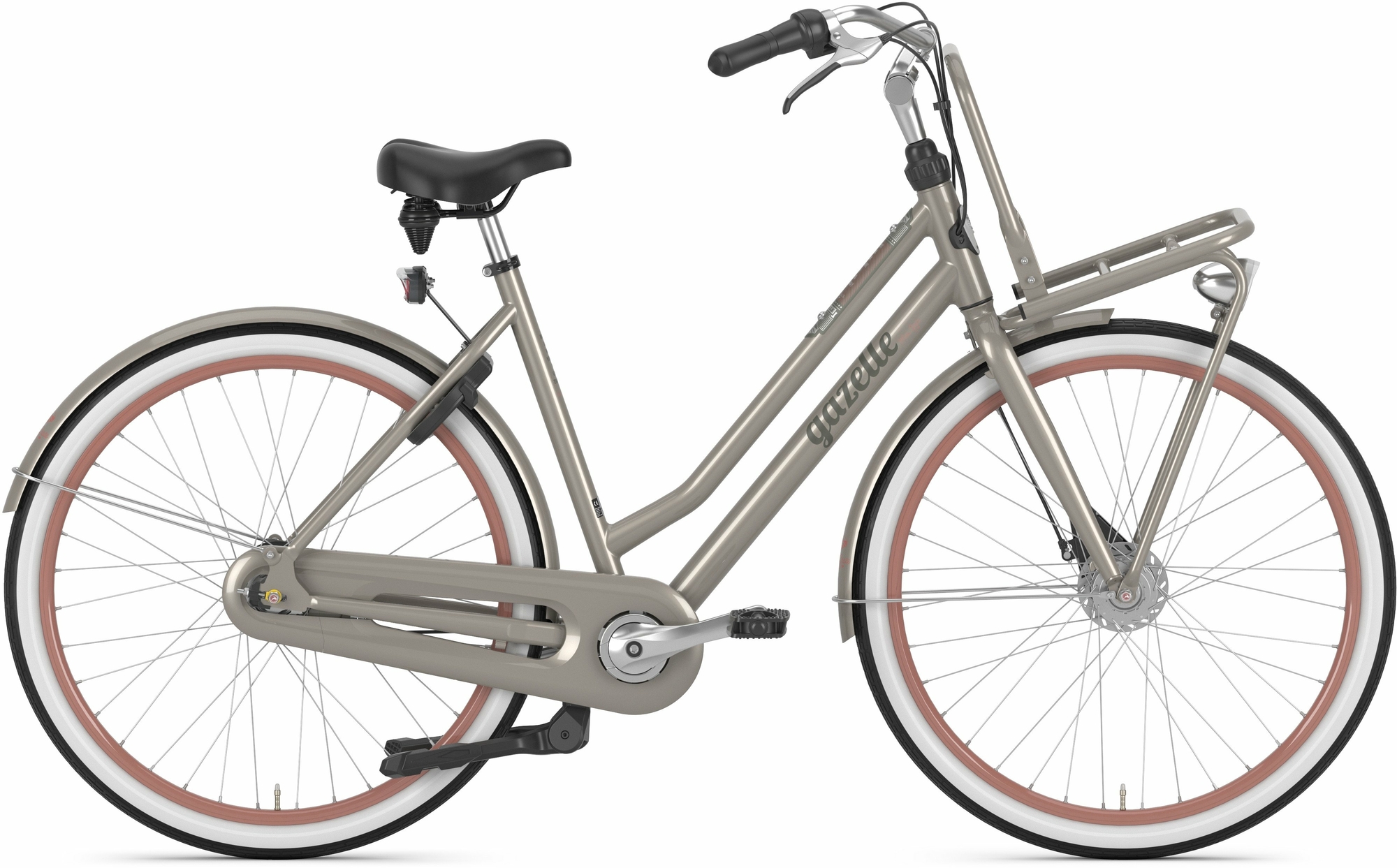 Gazelle Miss Grace FL, 7 Gang Nabenschaltung, Damenfahrrad, Wave, Modell 2024, 28 Zoll 54 cm warm greygloss