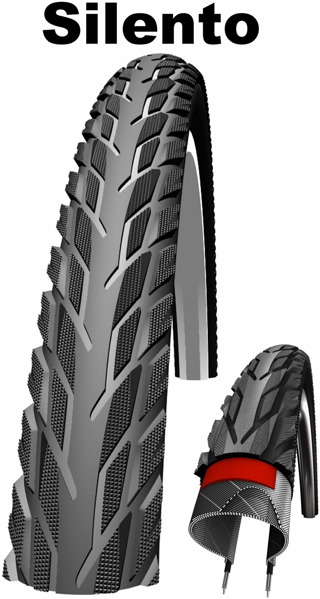 Schwalbe Active Line - Kevlar Guard - Drahtreifen, 26 Zoll Silento (47-559)