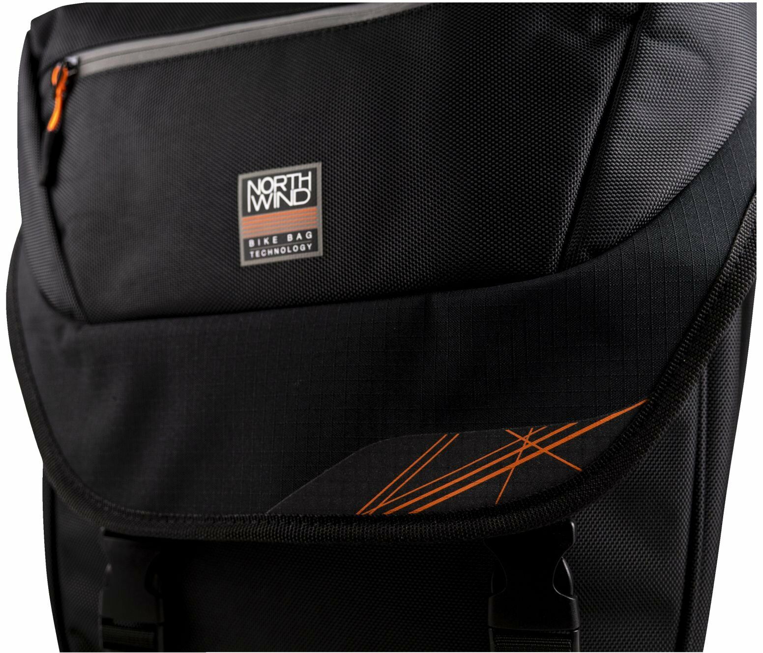 Northwind Gepäckträgertasche Single Pannier Classic (schwarz/orange)