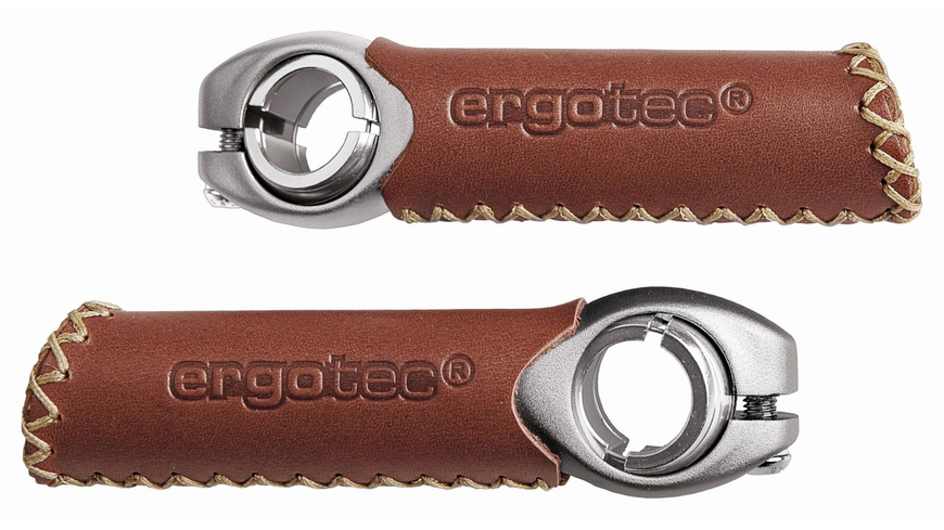 Ergotec EVO1 Leather Bar Ends, braun