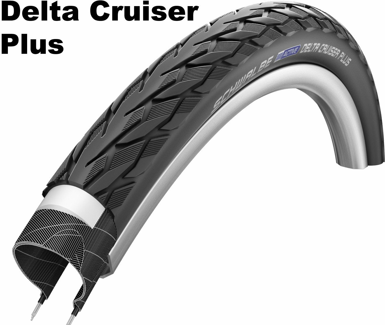 Schwalbe Active Line - Puncture Guard -Drahtreifen, 24 Zoll Delta Cruiser Plus (37-540) schwarz/schwarz