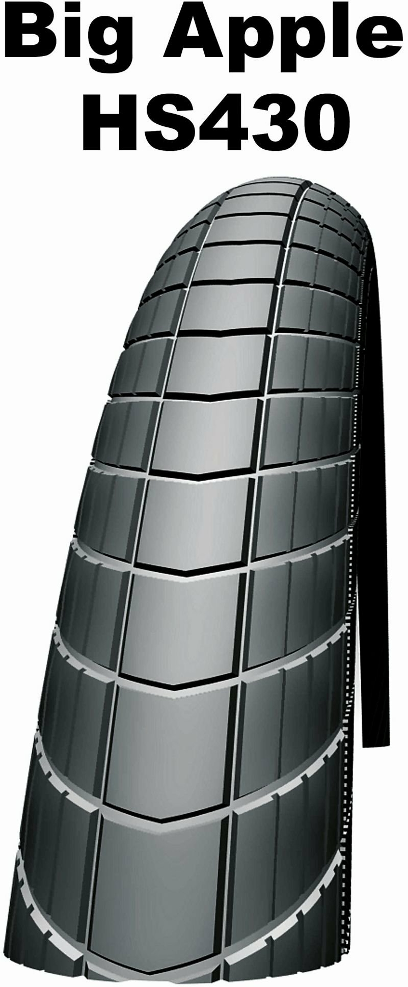 Schwalbe Active Line, Drahtreifen  HS430 - 14 Zoll Big Apple (50-254) schwarz/schwarz