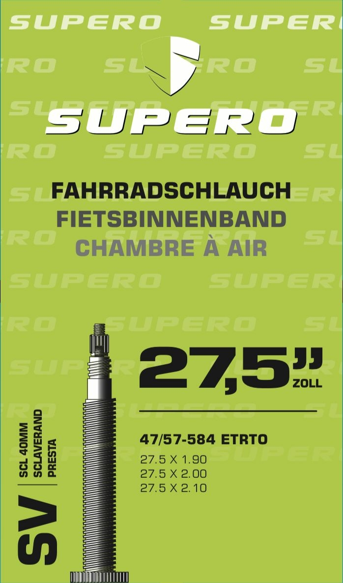 Supero Fahrradschlauch 27,5" Scl.40 47/54-584