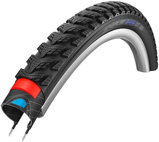 Schwalbe Performance Line, DualGuard - Tube - E-25 - Drahtreifen HS 475 - 26 Zoll Marathon GT 365 (50-559)