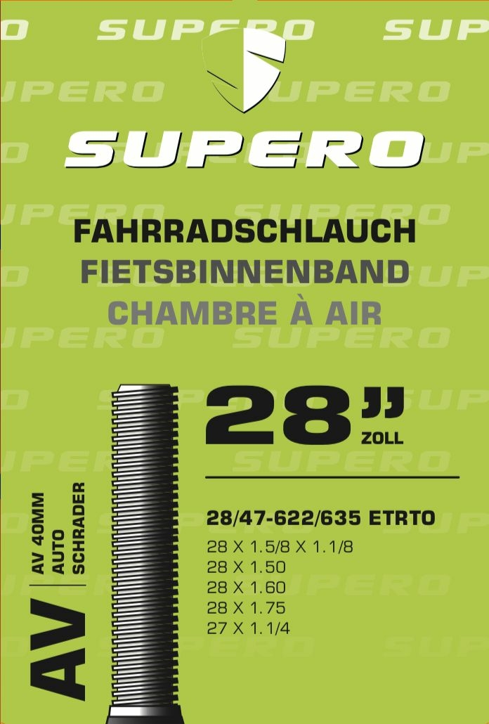 Supero Fahrradschlauch 28" Schrader40 28/47-622/635