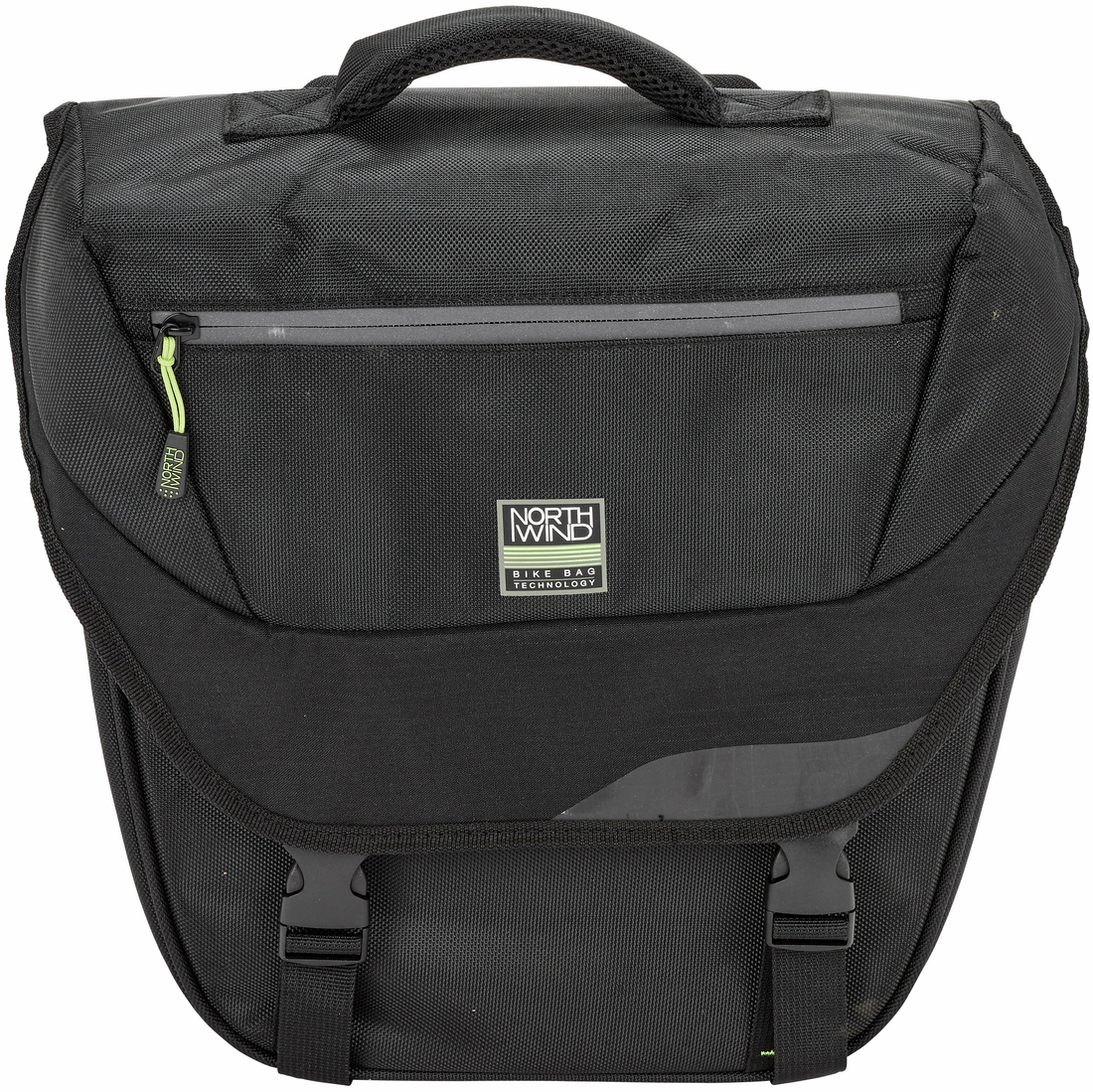 Northwind Gepäckträgertasche Single Pannier Classic (schwarz/lime)