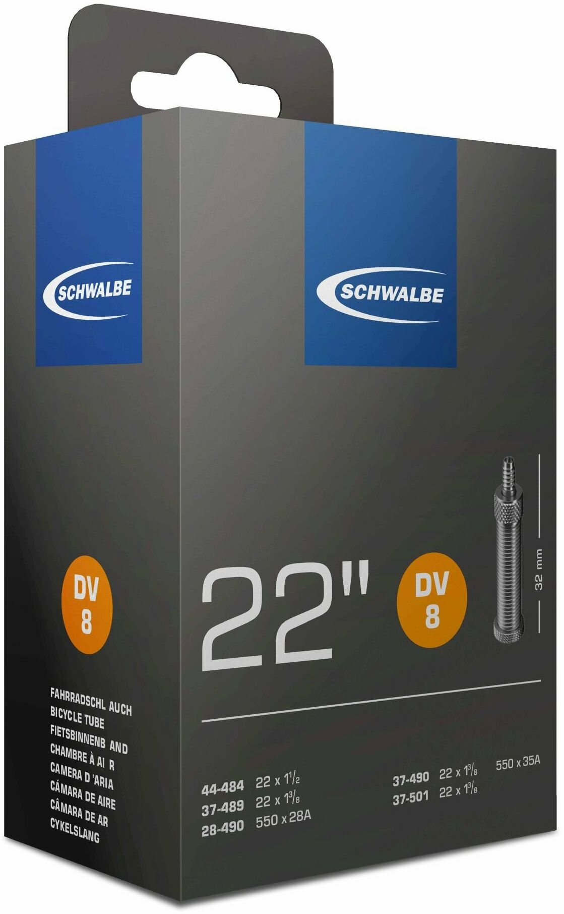 Schwalbe Fahrradschlauch DV 8 / 32mm schwarz