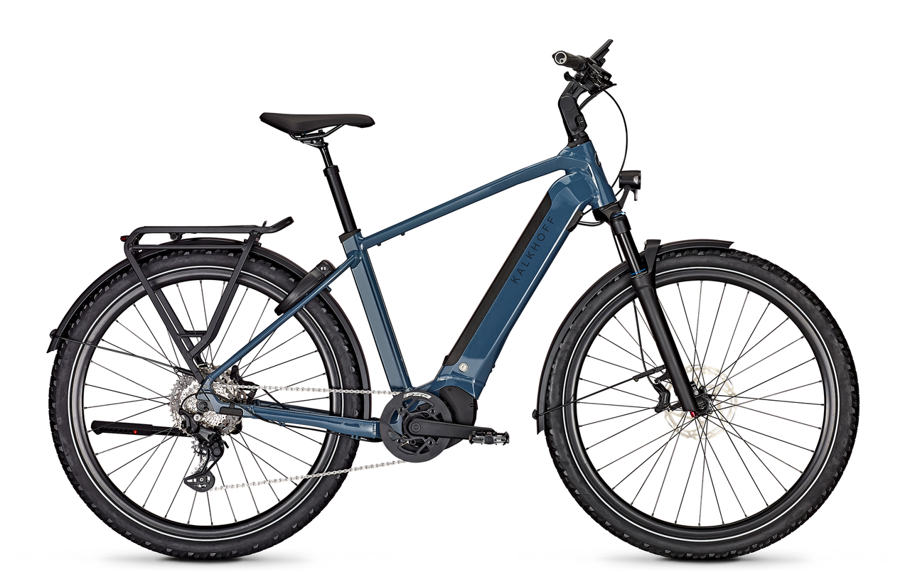 Kalkhoff ENTICE 5.B MOVE+ (625 Wh), 10 Gang Kettenschaltung, Herrenfahrrad, Diamant, Modell 2023, 29 Zoll 58 cm stoneblue glossy 125589