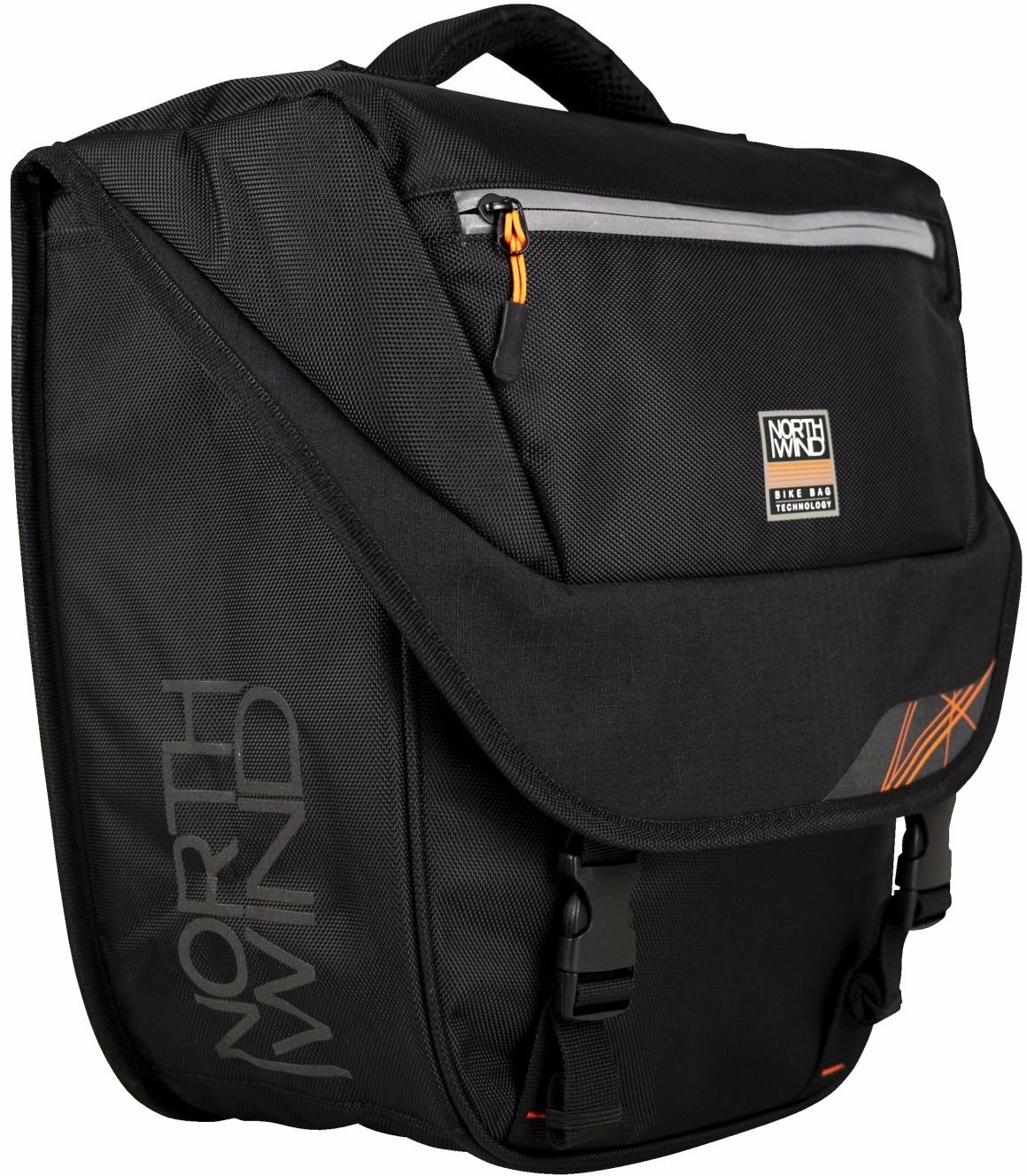 Northwind Gepäckträgertasche Single Pannier Classic (schwarz/orange)