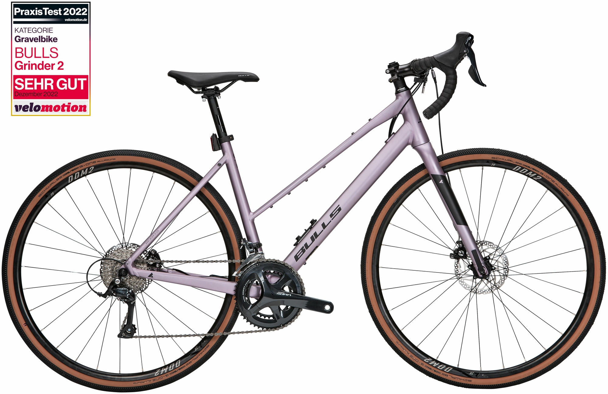 BULLS Grinder 2, 18 Gang Kettenschaltung, Damenfahrrad, Trapez, Modell 2024, 28 Zoll 51 cm lavender fog matt