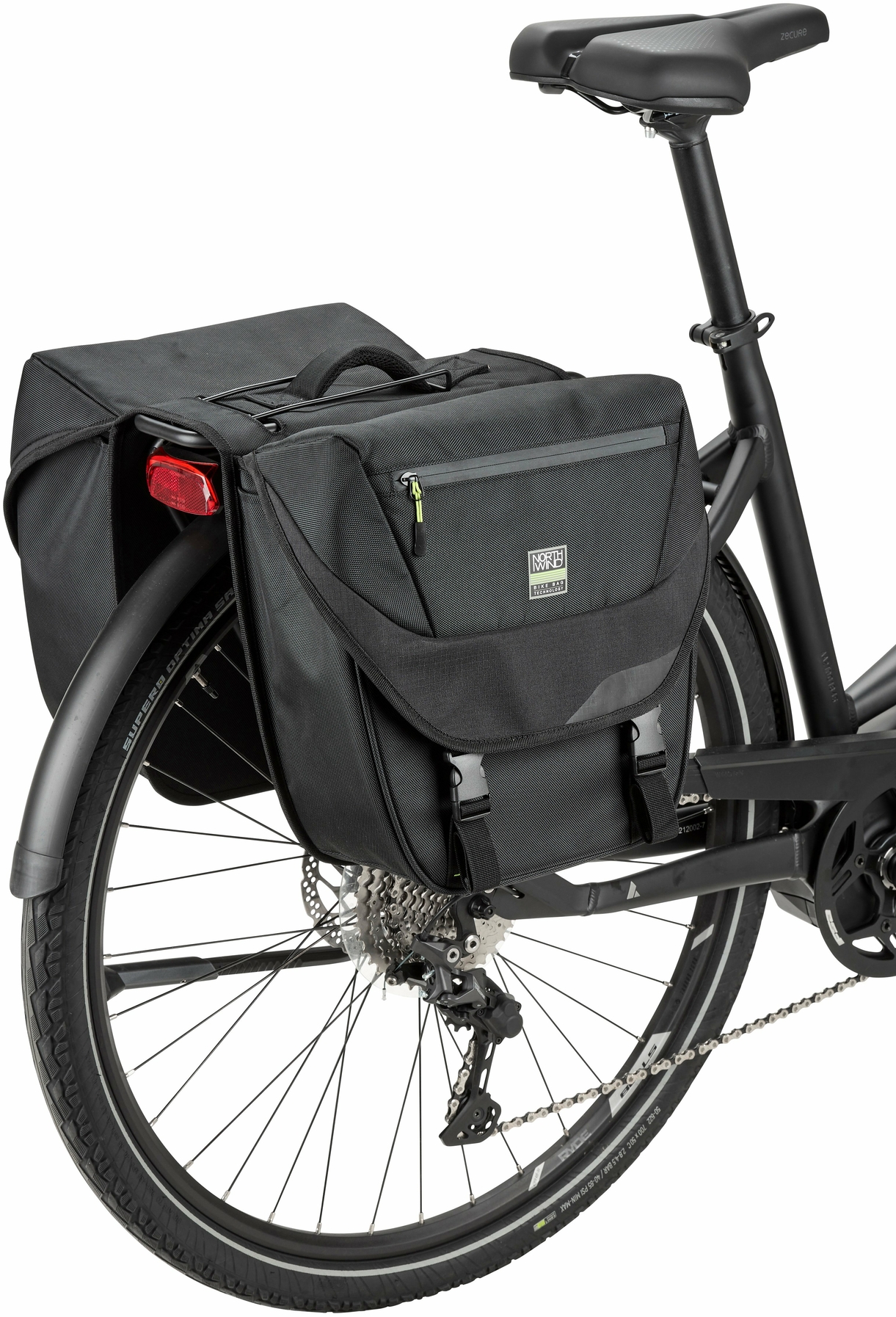 Northwind Gepäckträgertasche Pannier Classic Doppeltasche (schwarz/lime)