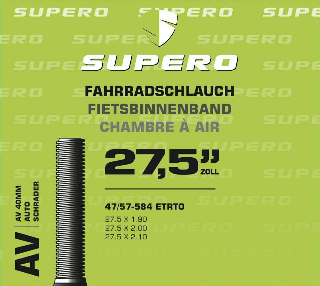 Supero Fahrradschlauch 27,5" Schrader40 47/54-584