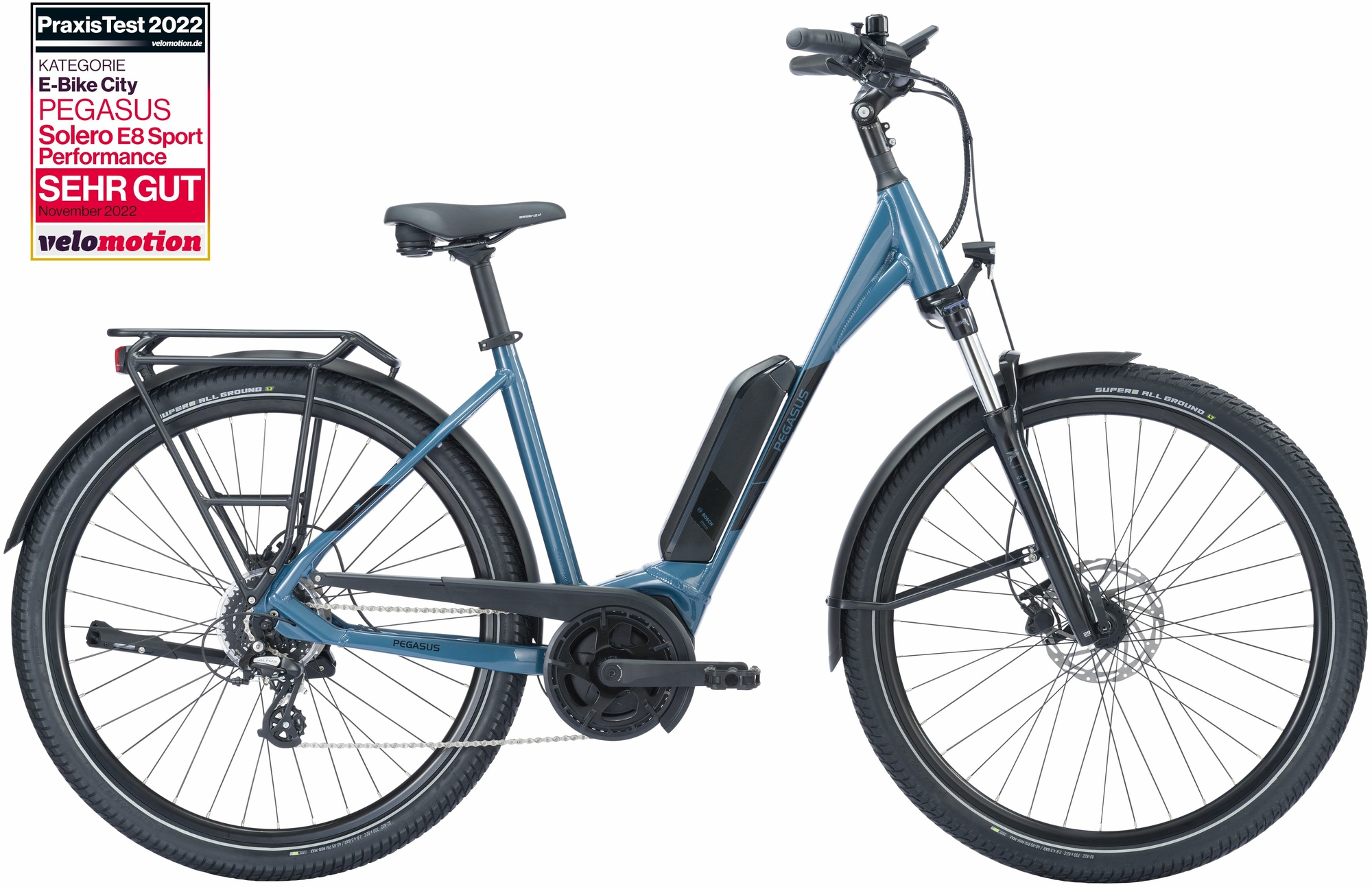 Pegasus Solero E8 Sport Performance (545 Wh), 8 Gang Kettenschaltung, Damenfahrrad, Wave, Modell 2024, 28 Zoll 45 cm pro