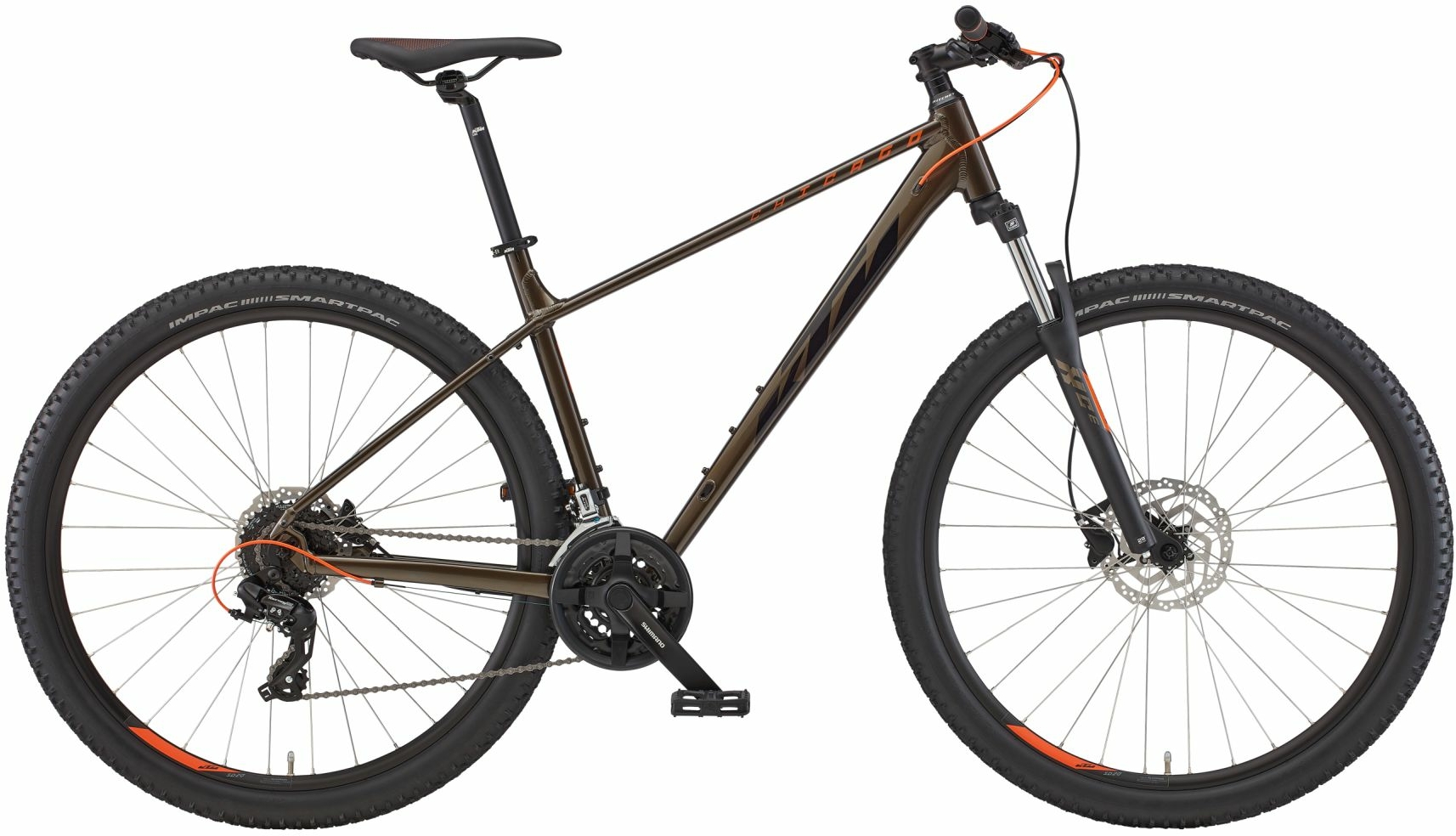 KTM CHICAGO 292, 24 Gang Kette, Herrenfahrrad, Diamant, Modell 2022/2023, 29 Zoll 48 cm oak (black+orange) 219399