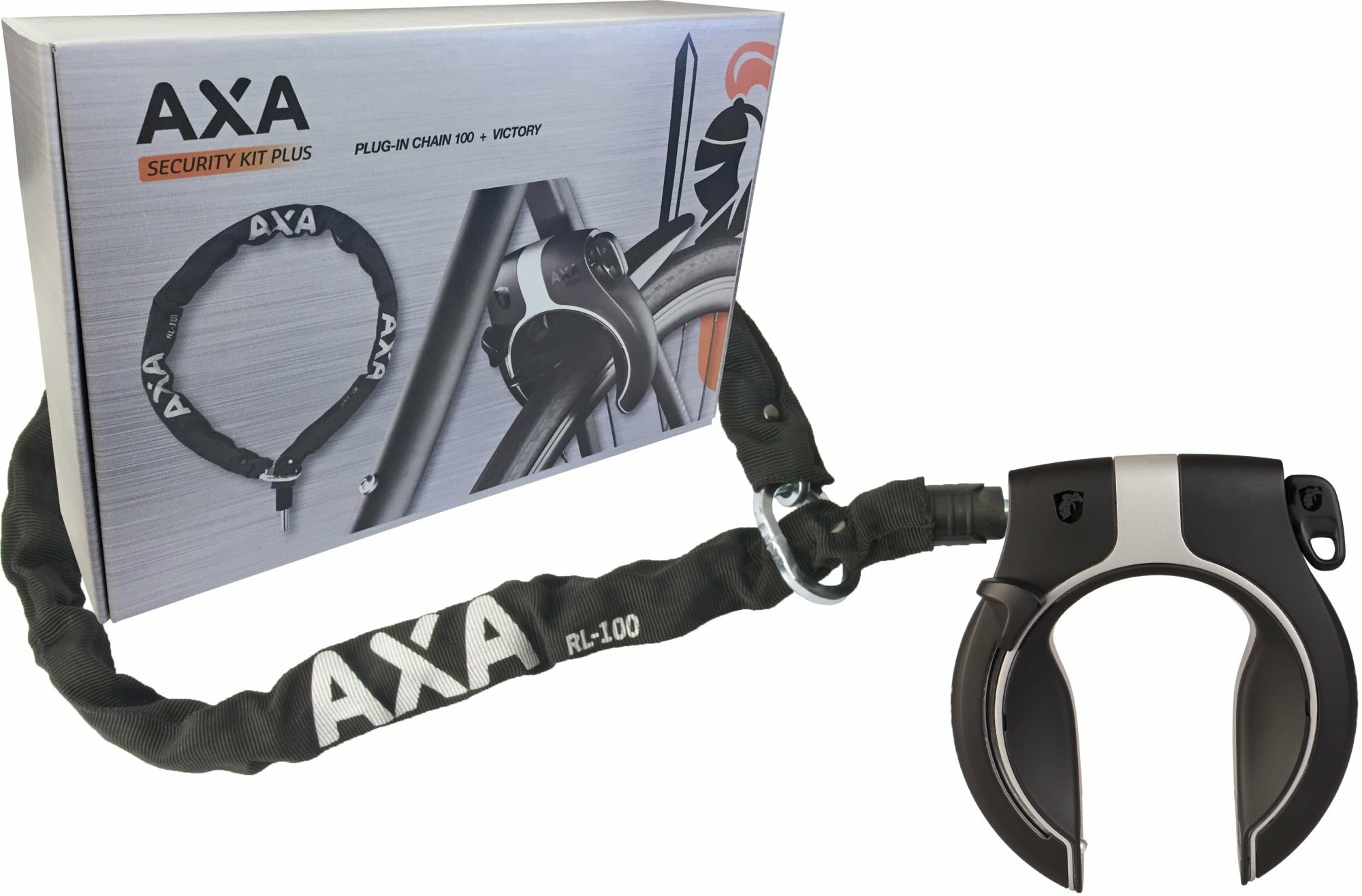AXA Rahmenschloss Victory inkl. Kette 100 cm schwarz