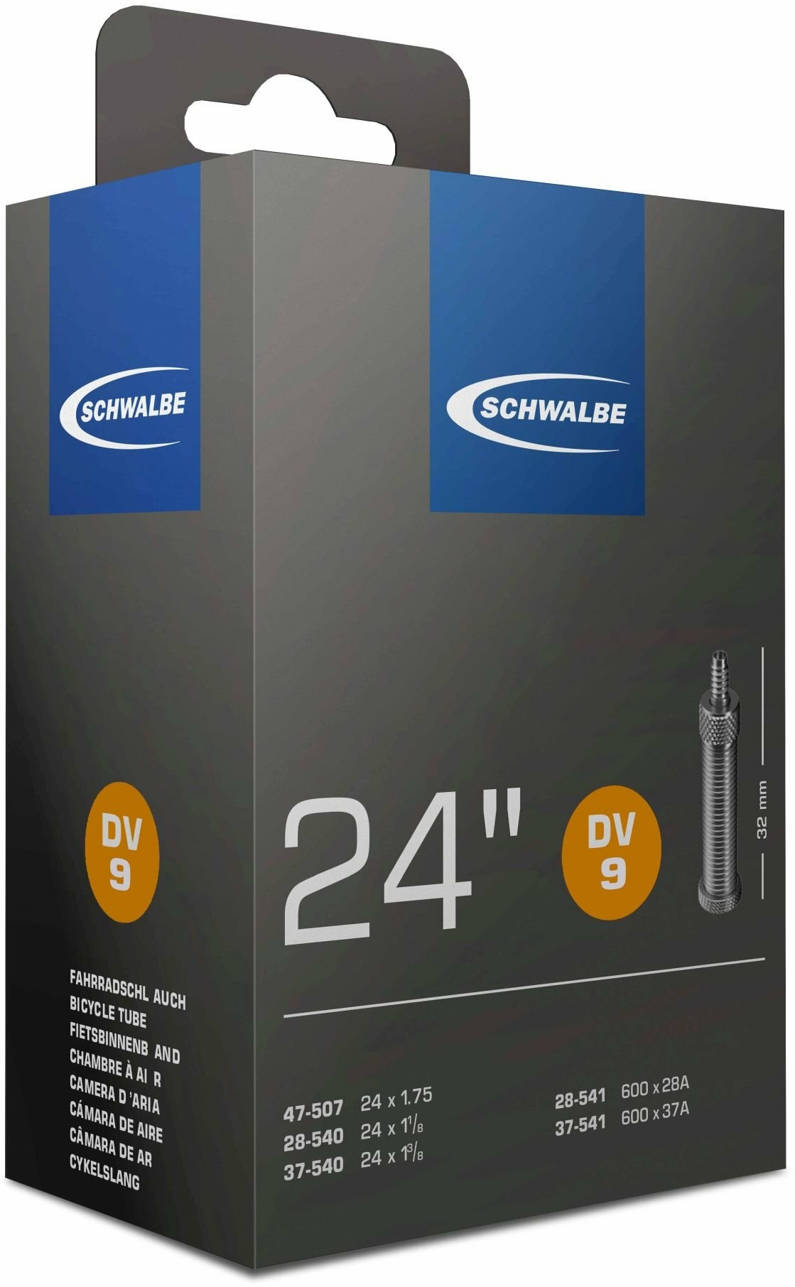 Schwalbe Fahrradschlauch DV 9 / 32mm schwarz