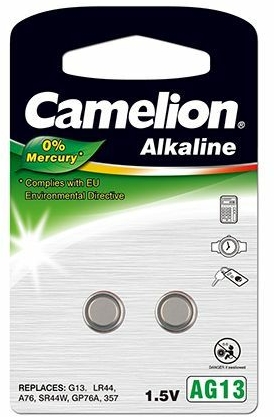 Camelion 0%HG Knopfzelle AG13/LR44 2-er