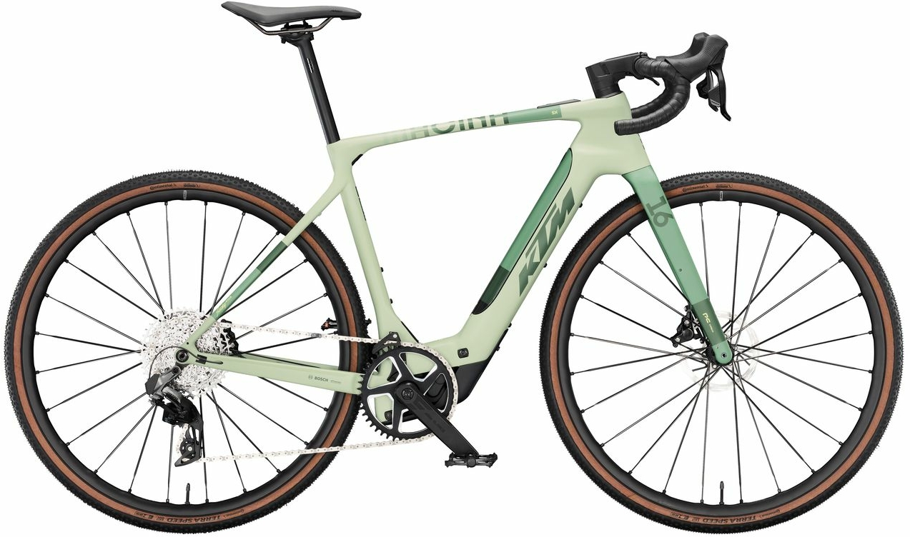 KTM MACINA GRAVELATOR SX PRIME, 12 Gang Kettenschaltung, Herrenfahrrad, Diamant, Modell 2024, 28 Zoll 59 cm pale green m